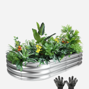 Large Oval Metal Planter for Outdoor Vegetable G