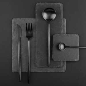 🍽️ 24-Piece Black Stainless Steel Silverware Set 2