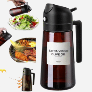 🫒 2-in-1 Oil Dispenser & Sprayer Bottle – 16oz Glass, Food-Grade