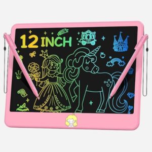 LCD Writing Tablet 12 – Pink Erasable Drawing Pad for Kids (Ages 3–7)