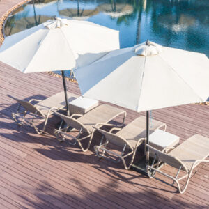Pool chair with umbrella